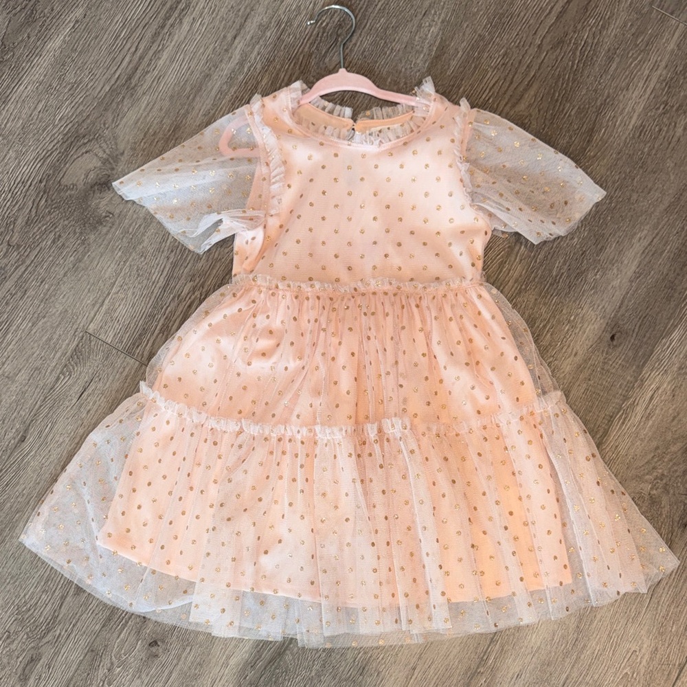 Nanette kids Elegant Pink Polka Dot Kids Dress Size 5 k5